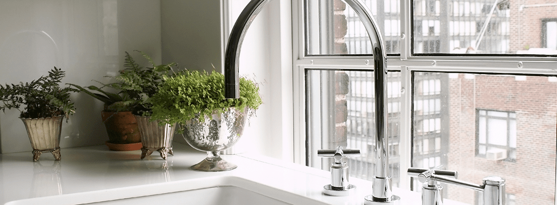 Kitchen sink with window